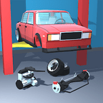 Retro garage car mechanic png